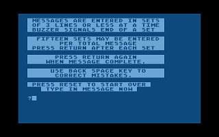 Message Display Program atari screenshot
